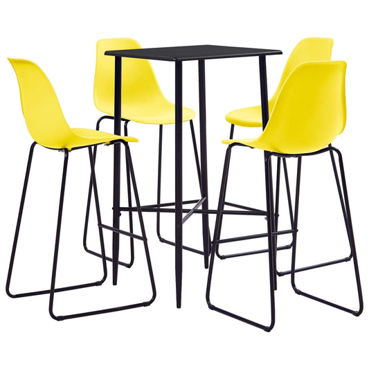 Berkfield 5 Piece Bar Set Plastic Yellow