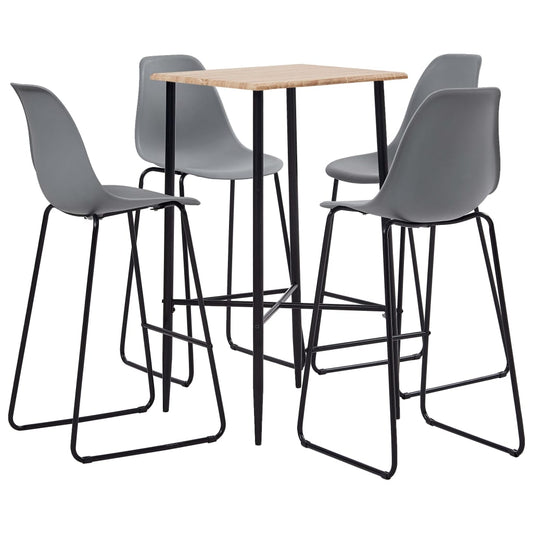 Berkfield 5 Piece Bar Set Plastic Grey