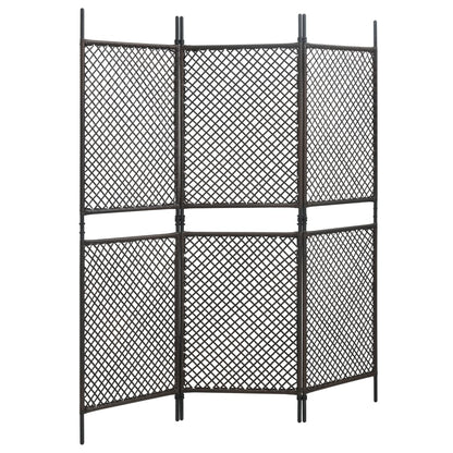 Berkfield 3-Panel Room Divider Poly Rattan Brown 180x200 cm