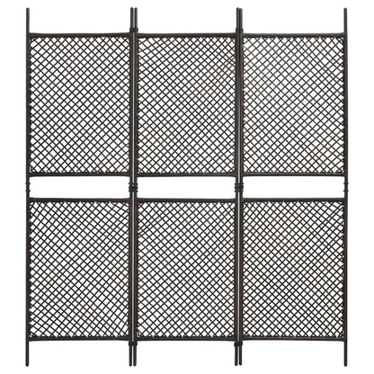 Berkfield 3-Panel Room Divider Poly Rattan Brown 180x200 cm