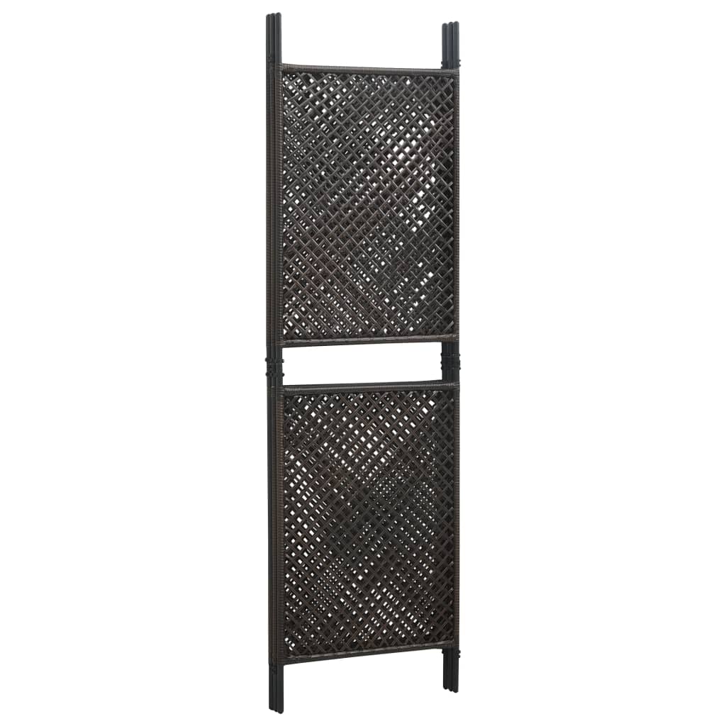 Berkfield 3-Panel Room Divider Poly Rattan Brown 180x200 cm