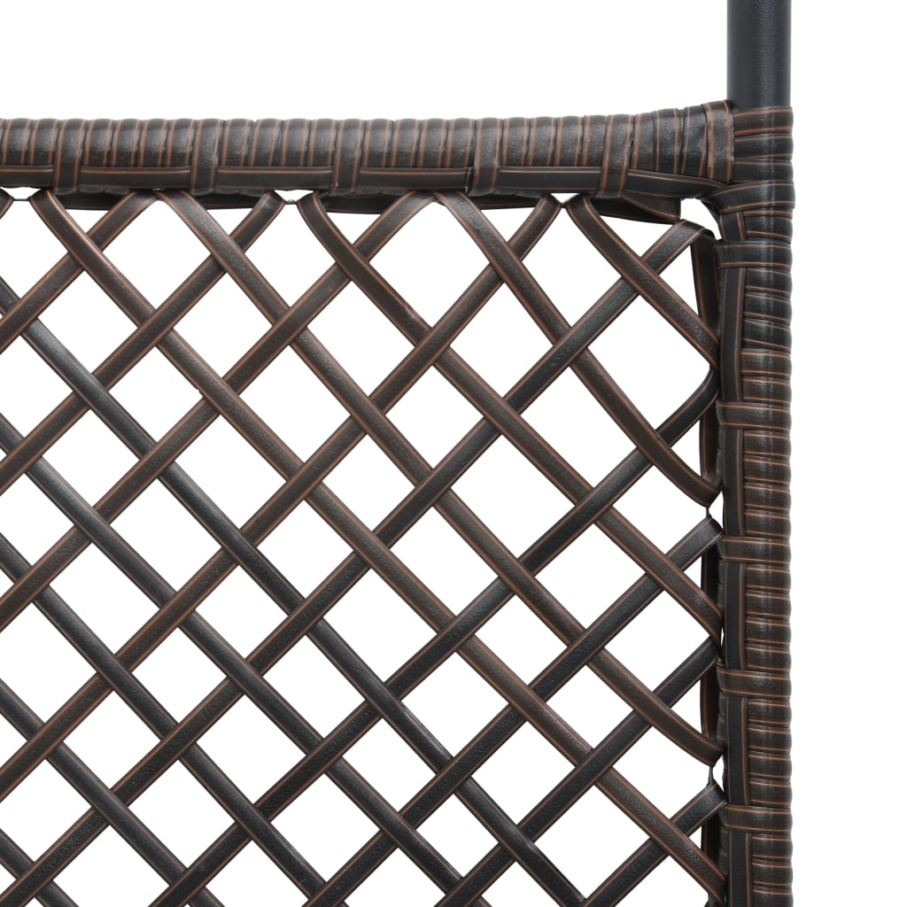 Berkfield 3-Panel Room Divider Poly Rattan Brown 180x200 cm