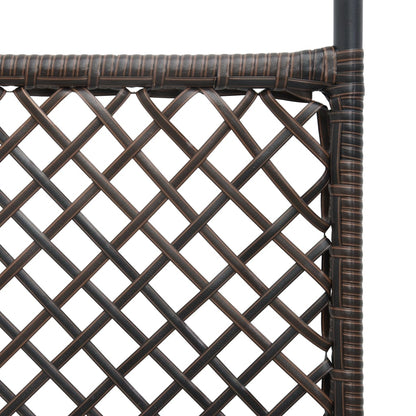 Berkfield 3-Panel Room Divider Poly Rattan Brown 180x200 cm