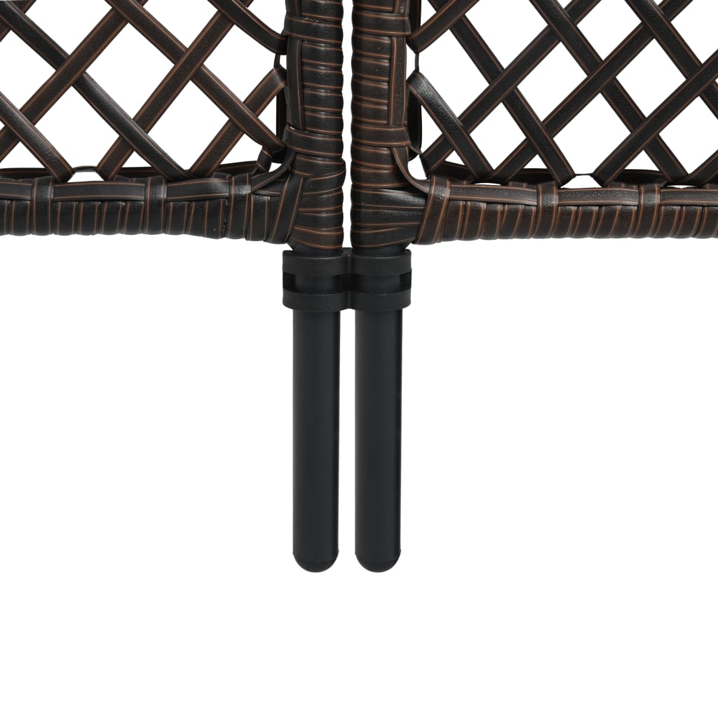 Berkfield 3-Panel Room Divider Poly Rattan Brown 180x200 cm