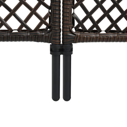 Berkfield 3-Panel Room Divider Poly Rattan Brown 180x200 cm