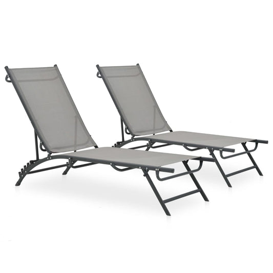 Berkfield Sun Loungers 2 pcs Textilene and Steel