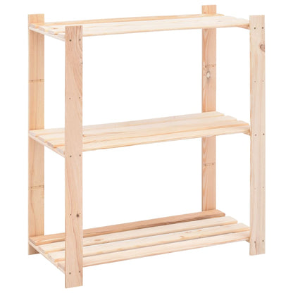 Berkfield 3-Tier Storage Racks 2 pcs 80x38x90 cm Solid Pinewood 150 kg