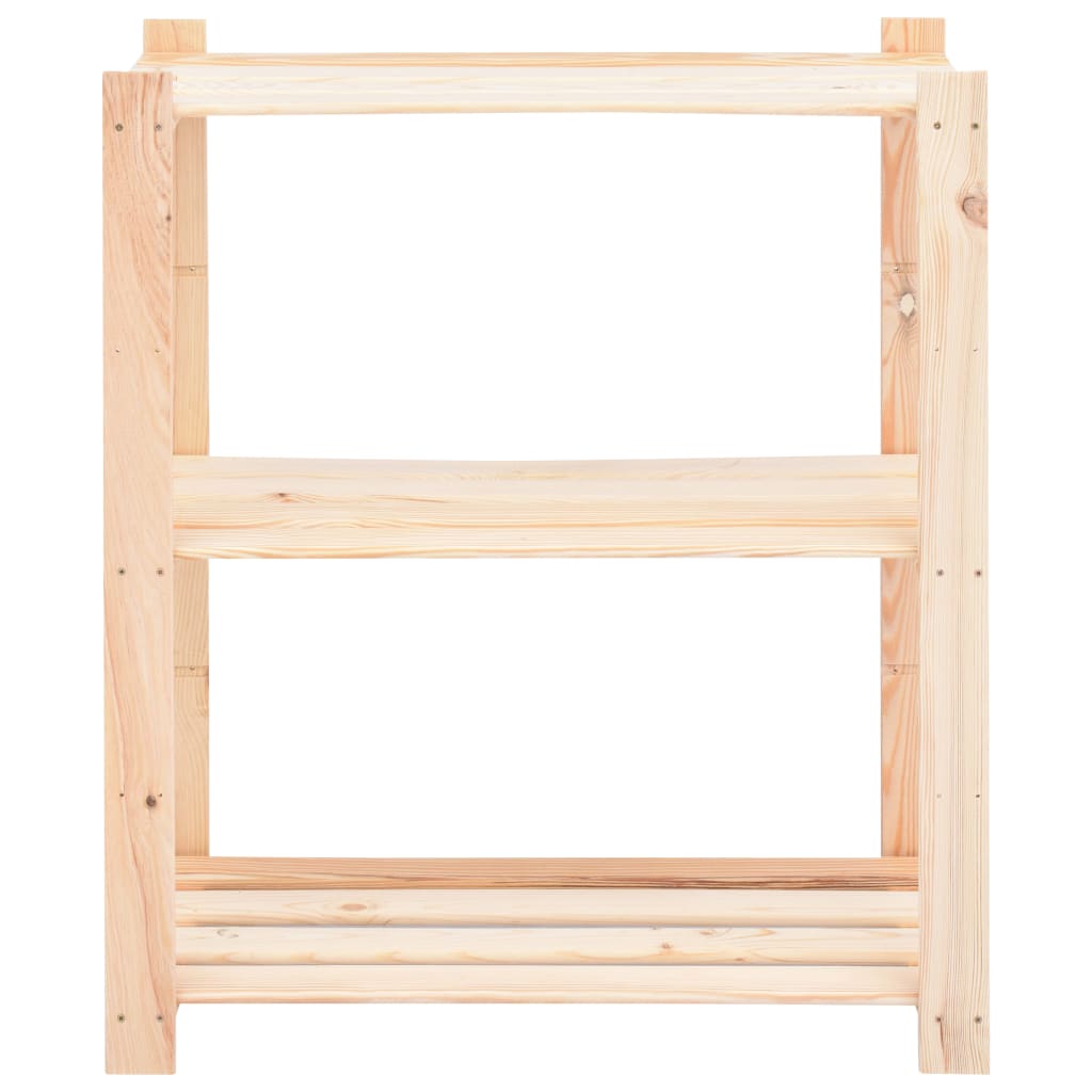 Berkfield 3-Tier Storage Racks 2 pcs 80x38x90 cm Solid Pinewood 150 kg