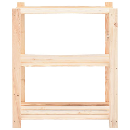 Berkfield 3-Tier Storage Racks 2 pcs 80x38x90 cm Solid Pinewood 150 kg