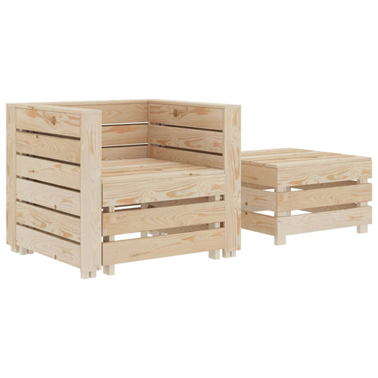Berkfield 2 Piece Garden Pallet Lounge Set Wood