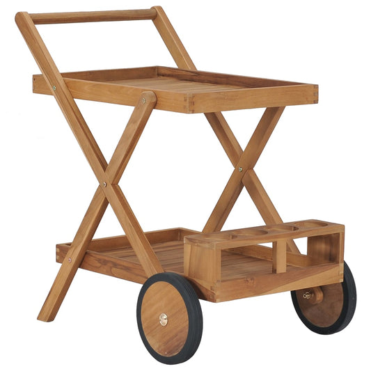 Berkfield Tea Trolley Solid Teak Wood