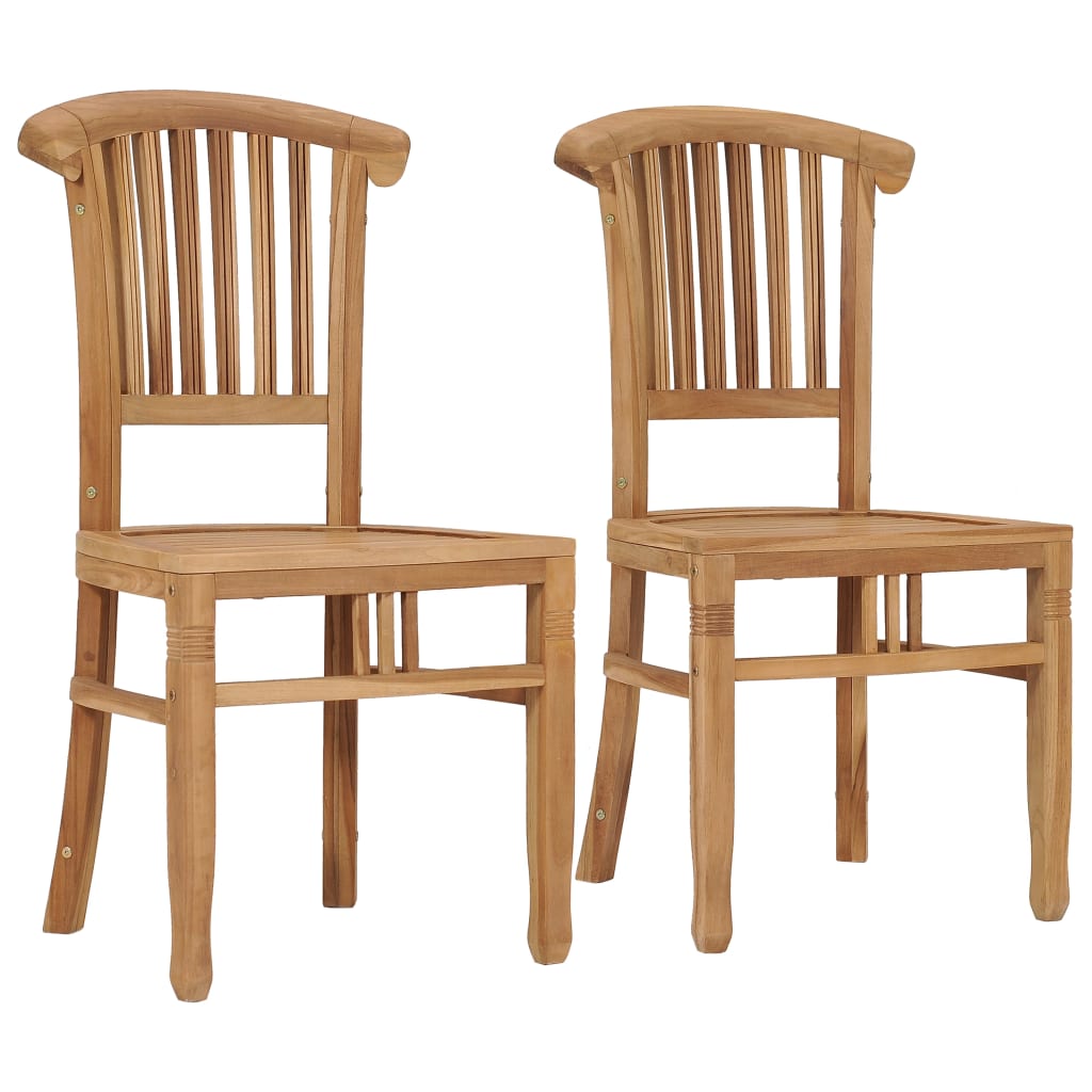 Berkfield Garden Chairs 2 pcs Solid Teak Wood