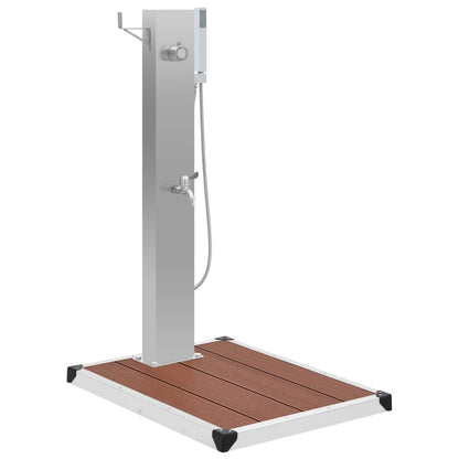 Berkfield Outdoor Shower with Tray WPC Stainless Steel