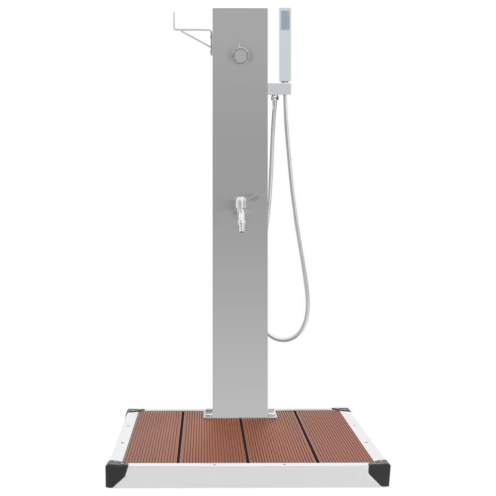 Berkfield Outdoor Shower with Tray WPC Stainless Steel