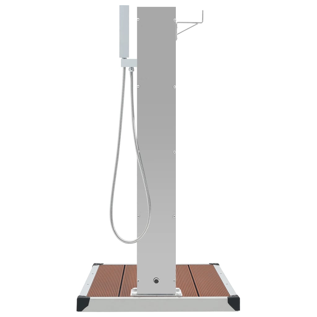 Berkfield Outdoor Shower with Tray WPC Stainless Steel
