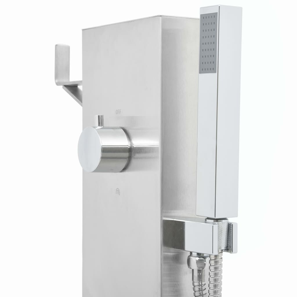 Berkfield Outdoor Shower with Tray WPC Stainless Steel