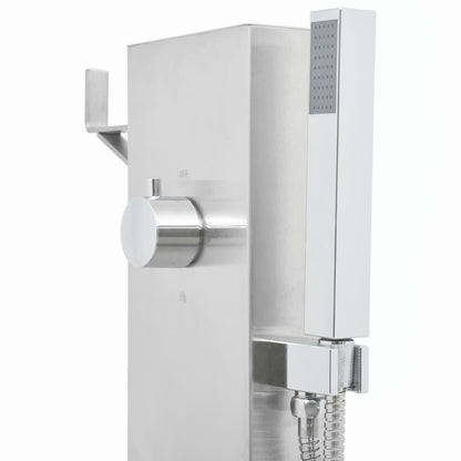 Berkfield Outdoor Shower with Tray WPC Stainless Steel