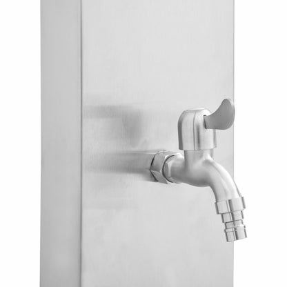 Berkfield Outdoor Shower with Tray WPC Stainless Steel