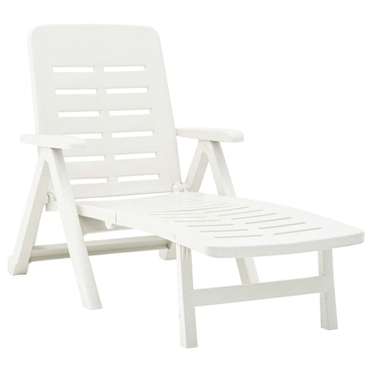 Berkfield Folding Sun Lounger Plastic White