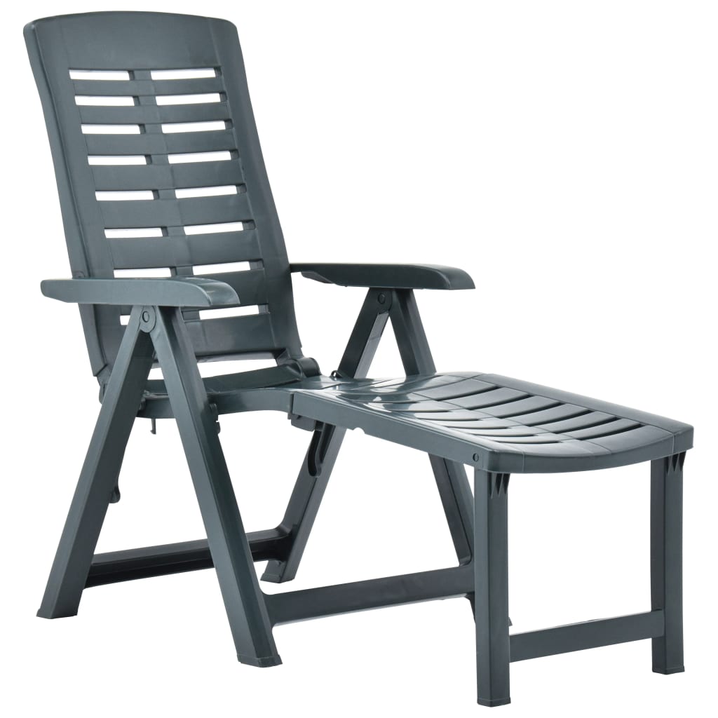 Berkfield Folding Sun Lounger Plastic Green