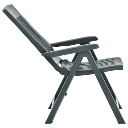 Berkfield Garden Reclining Chairs 2 pcs Plastic Green