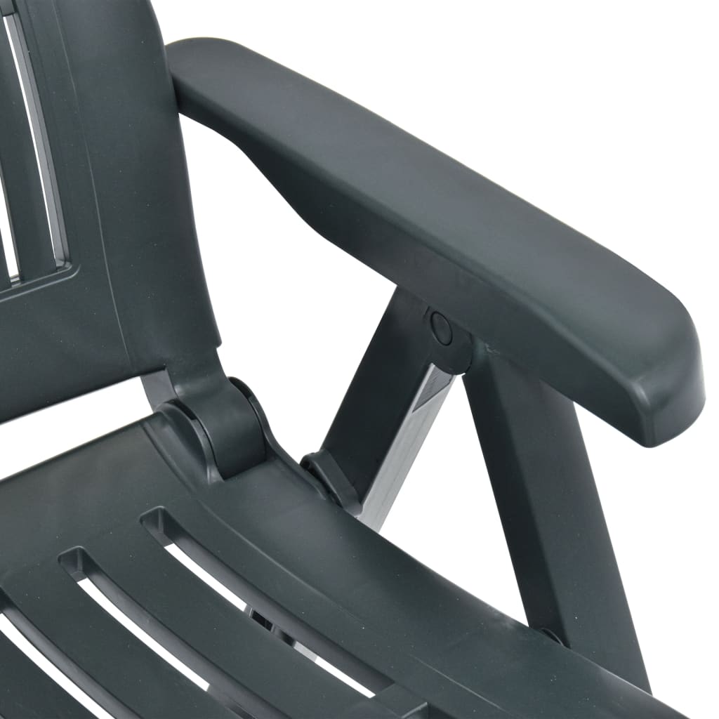 Berkfield Garden Reclining Chairs 2 pcs Plastic Green
