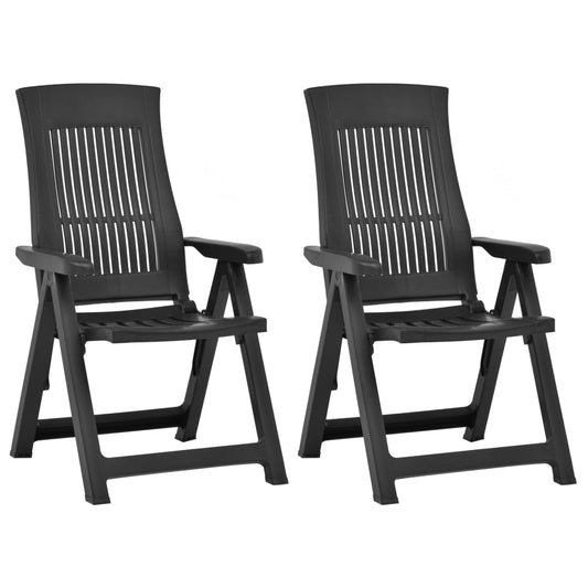 Berkfield Garden Reclining Chairs 2 pcs Plastic Anthracite
