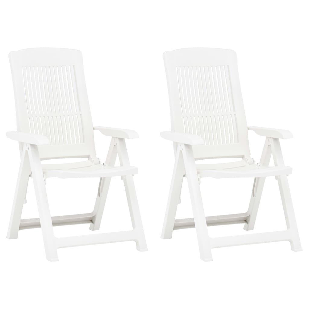 Berkfield Garden Reclining Chairs 2 pcs Plastic White
