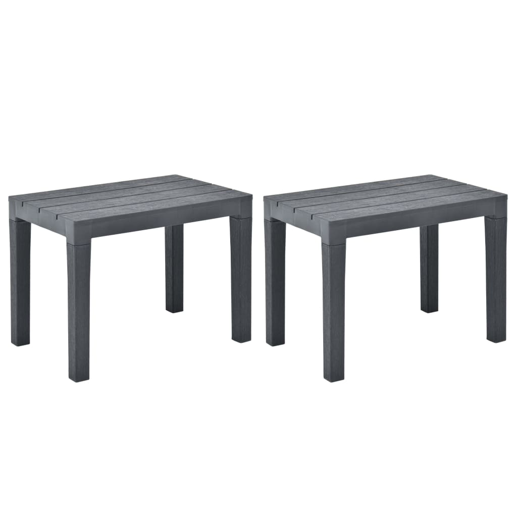 Berkfield Garden Benches 2 pcs Anthracite Plastic