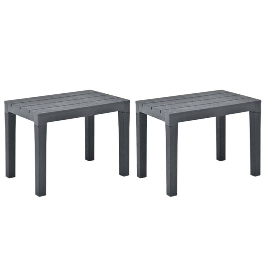Berkfield Garden Benches 2 pcs Anthracite Plastic