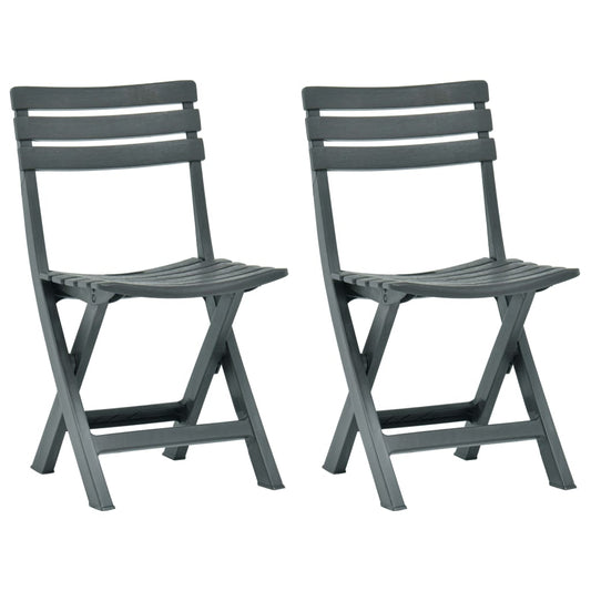Berkfield Folding Garden Chair 2 pcs Plastic Green