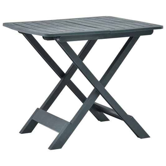 Berkfield Folding Garden Table Green 79x72x70 cm Plastic