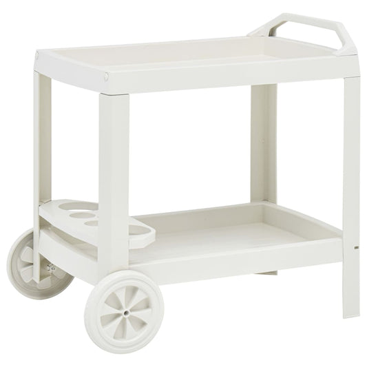 Berkfield Beverage Cart White 69x53x72 cm Plastic