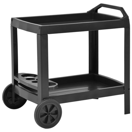 Berkfield Beverage Cart Anthracite 69x53x72 cm Plastic