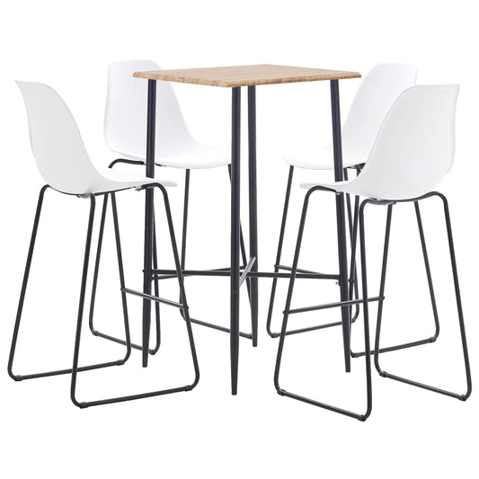 Berkfield 5 Piece Bar Set Plastic White