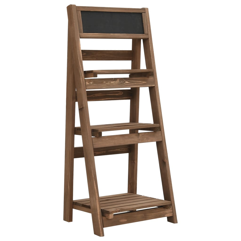 Berkfield 3-Tier Plant Stand with Blackboard 40x30x90 cm Solid Fir Wood