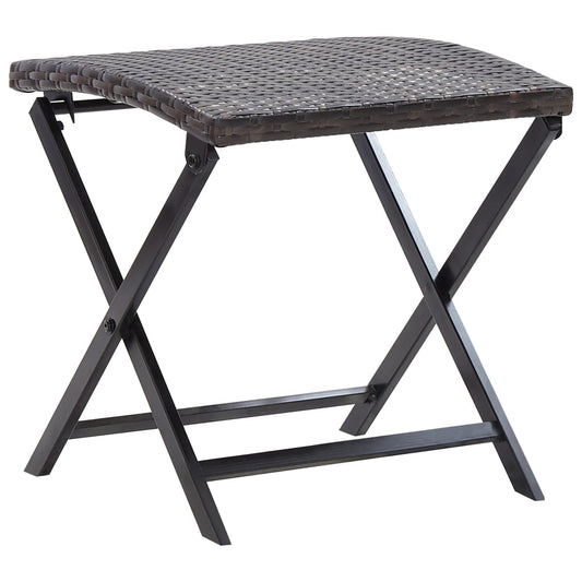 Berkfield Folding Stool Poly Rattan Brown