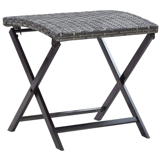 Berkfield Folding Stool Poly Rattan Grey