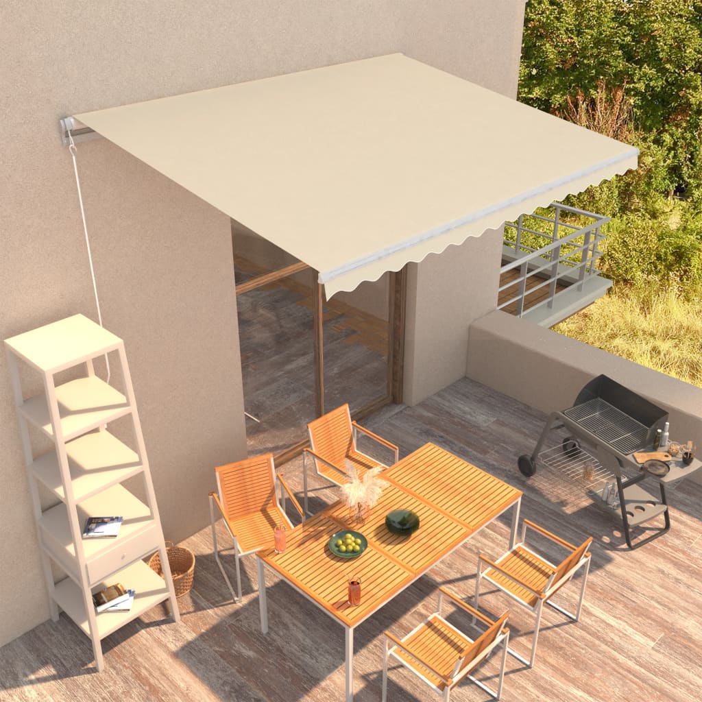 Berkfield Manual Retractable Awning 400x300 cm Cream