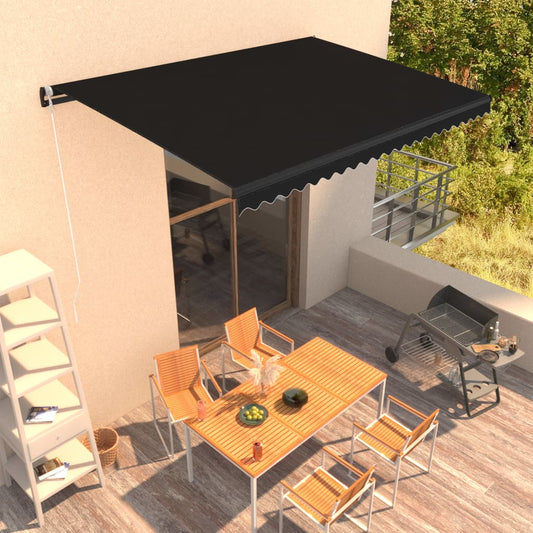 Berkfield Manual Retractable Awning 450x300 cm Anthracite