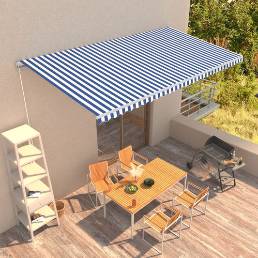 Berkfield Manual Retractable Awning 600x300 cm Blue and White