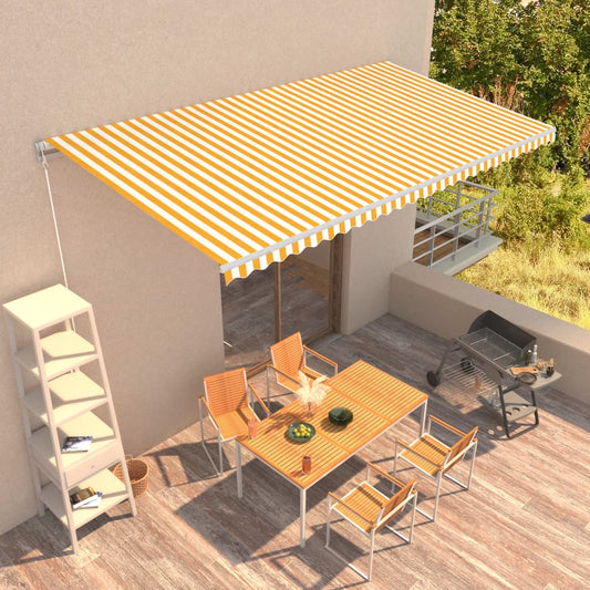 Berkfield Manual Retractable Awning 600x300 cm Yellow and White
