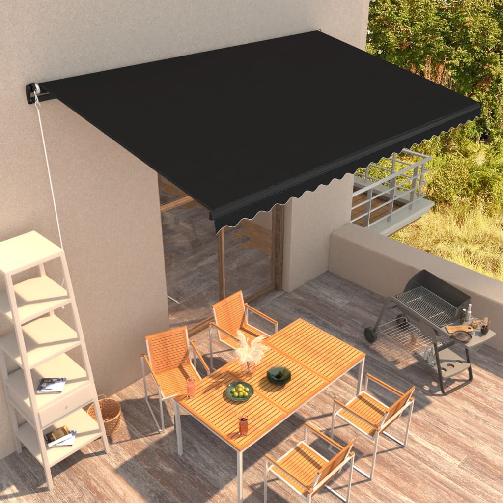 Berkfield Manual Retractable Awning 450x300 cm Anthracite