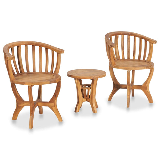 Berkfield 3 Piece Garden Bistro Set Solid Teak Wood