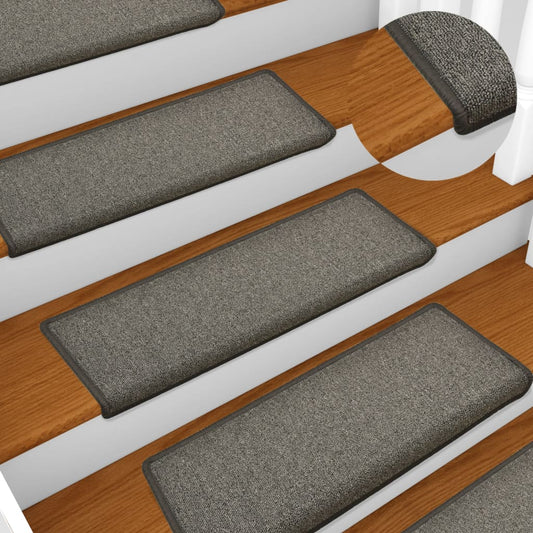 Berkfield Carpet Stair Treads 15 pcs 65x21x4 cm Dark Grey