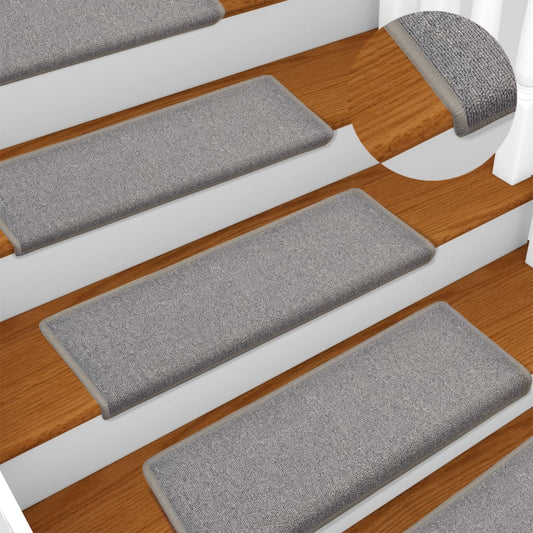Berkfield Carpet Stair Treads 15 pcs 65x21x4 cm Light Grey