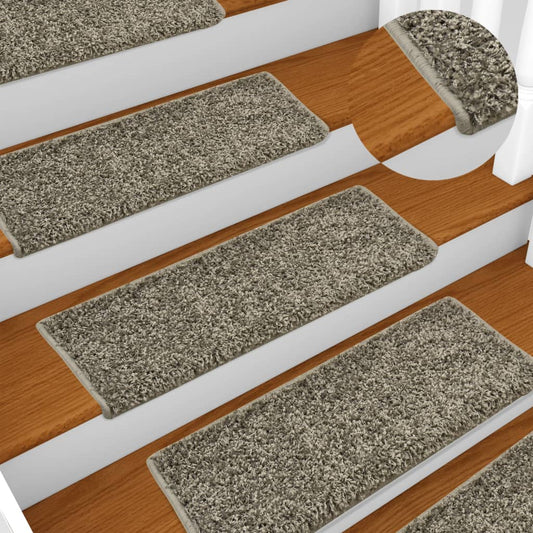 Berkfield Carpet Stair Treads 15 pcs 65x21x4 cm Grey