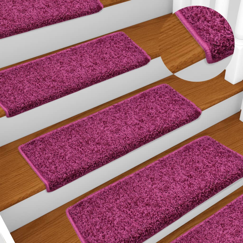 Berkfield Carpet Stair Treads 15 pcs 65x21x4 cm Violet