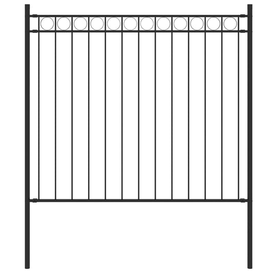 Berkfield Garden Fence Steel 1.7x0.8 m Black