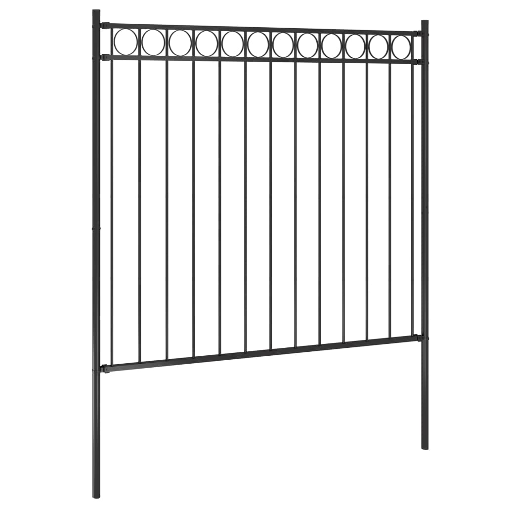 Berkfield Garden Fence Steel 1.7x1.5 m Black
